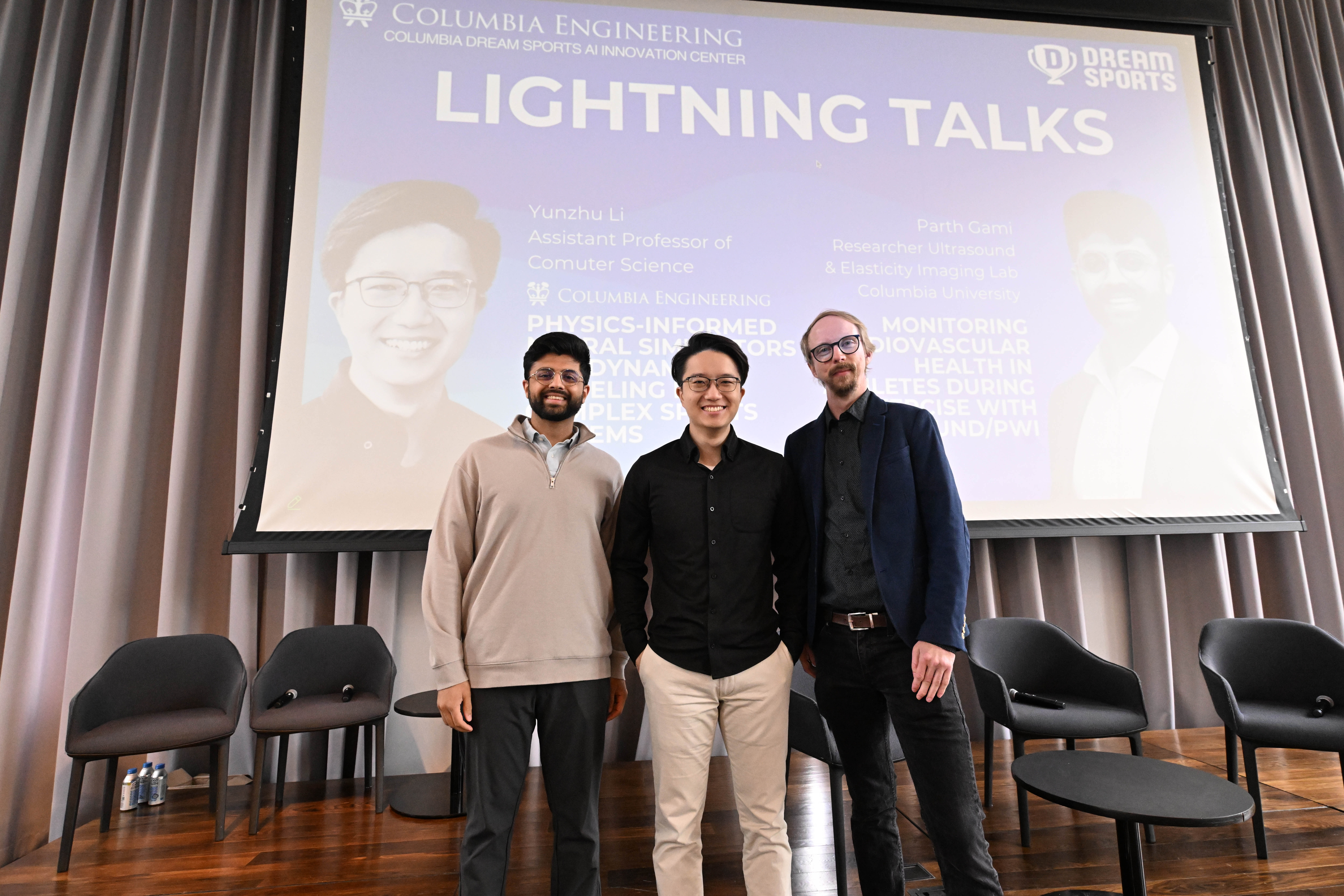 3 speakers posed for a photo at sports ai innovation forum